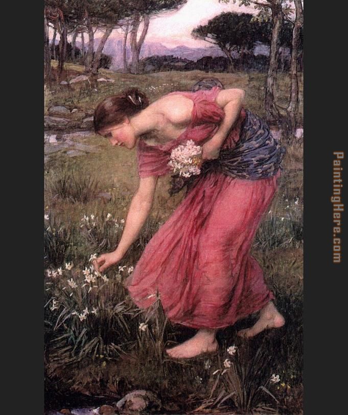 Waterhouse Narcissus painting - John William Waterhouse Waterhouse Narcissus art painting